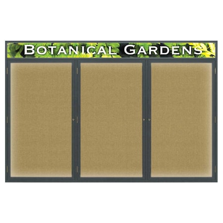 United Visual Products Open Faced Traditional Rounded Corkboard UV642ARC-SATIN-CLOUD